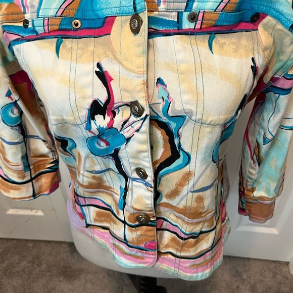 Bellisma size S Colorful Abstract Button-Up Jacket - Picture 4 of 16